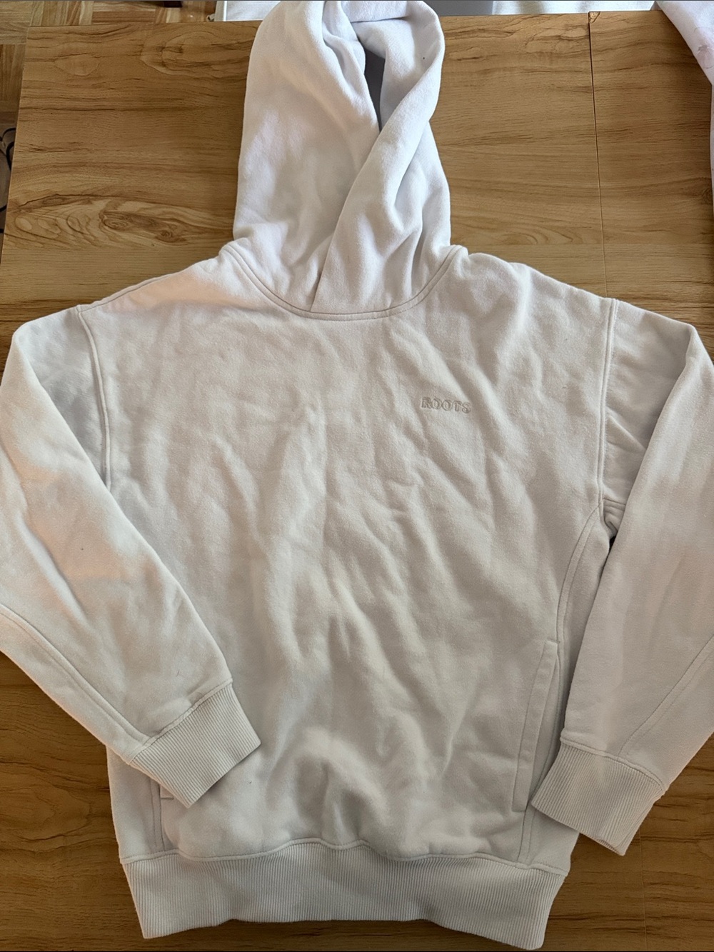 Roots Men's Off-White Hooded Sweatshirt
